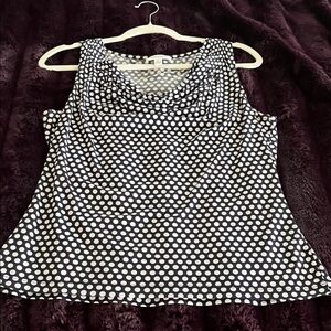 Calvin Klein Blue and White Polka Dot Blouse